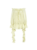 Crystal Ruffle Off-Shoulder Blouse Butter Yellow