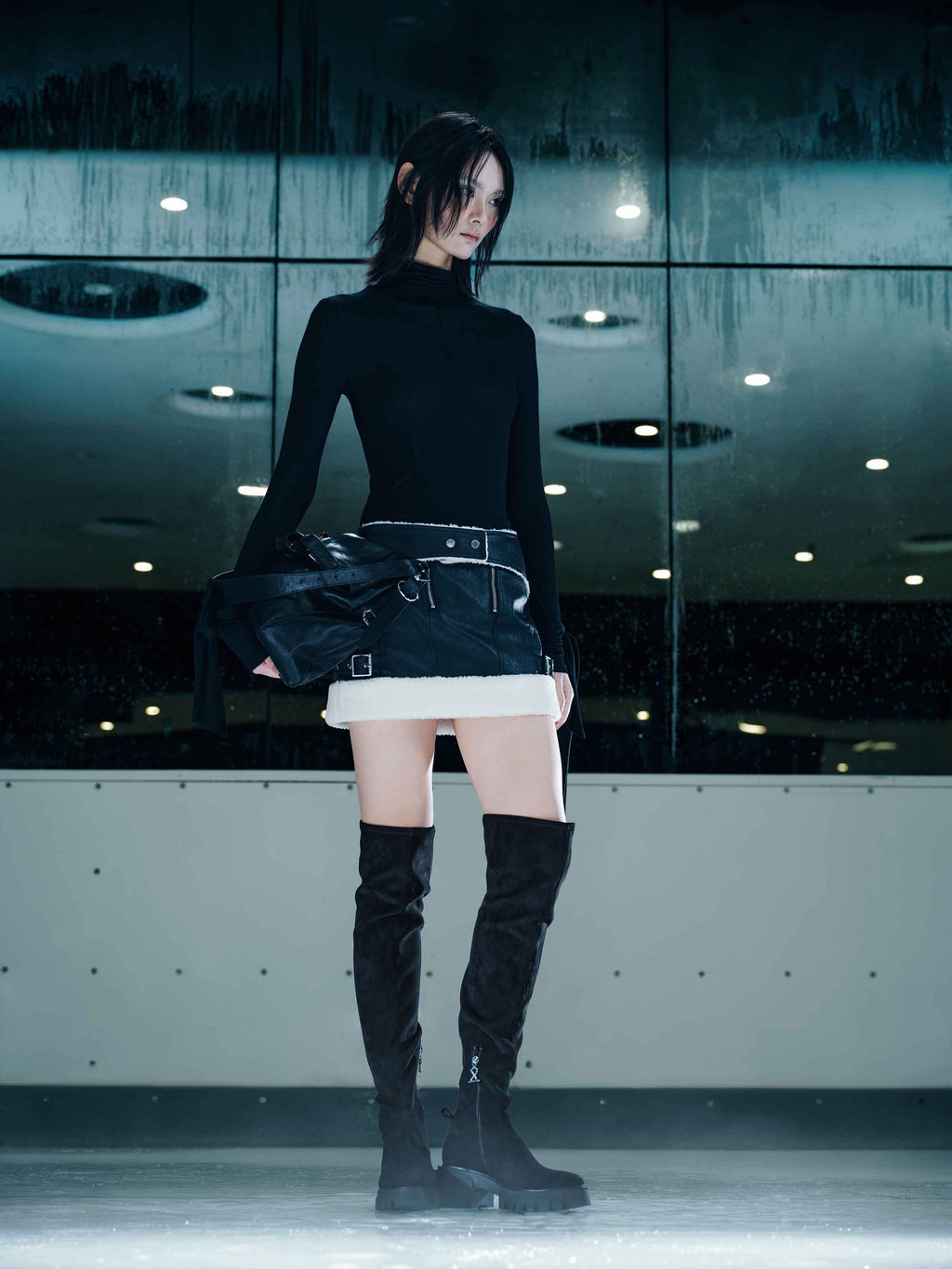 LETHE 버클 오버사이즈 호보 백 블랙
