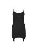 Ring-Detail Cami Mini Dress Black
