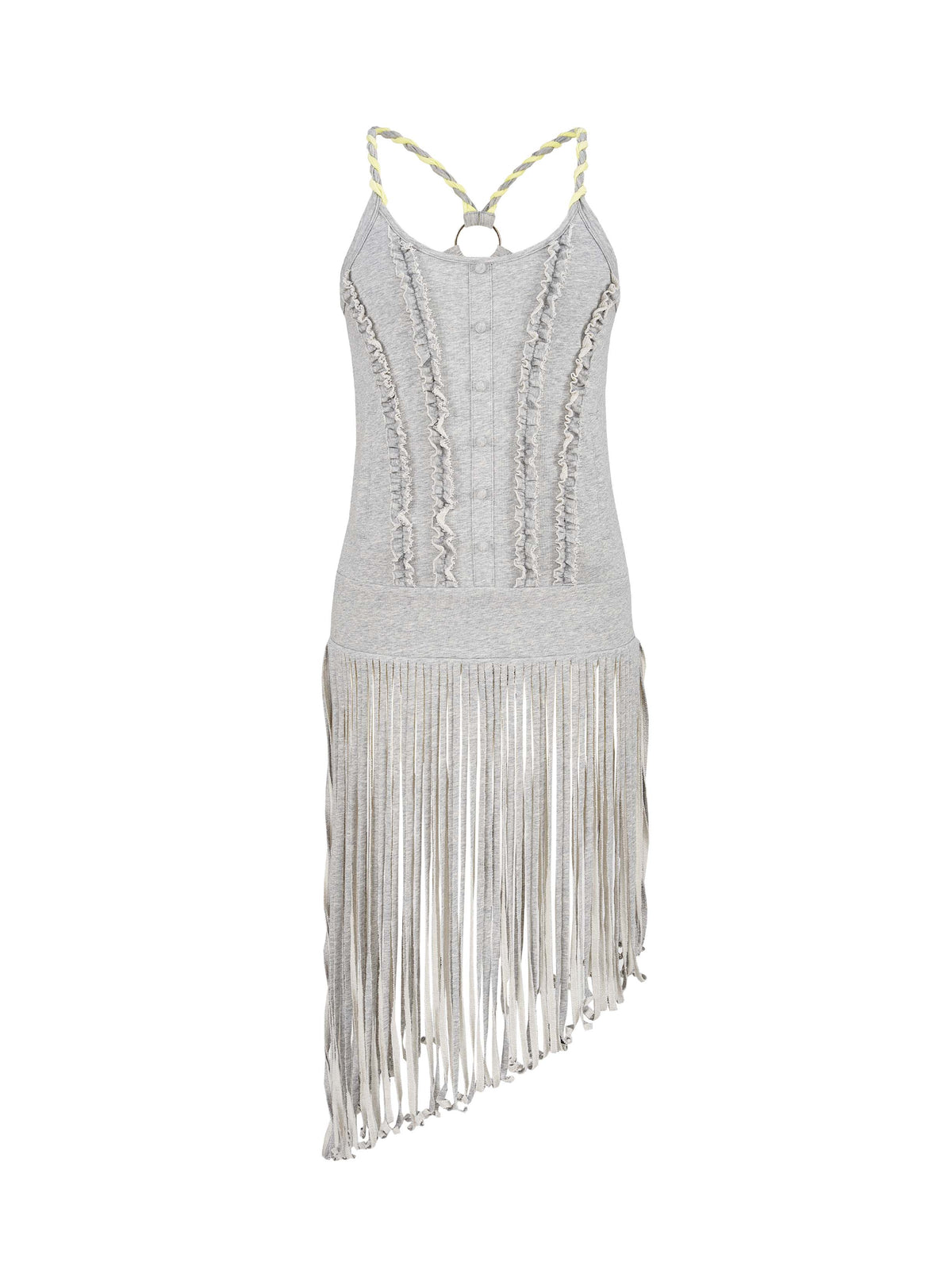 Fringe Cami Dress Set Heather Gray