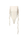 Ruffle Boat-Neck Bodysuit Ivory White