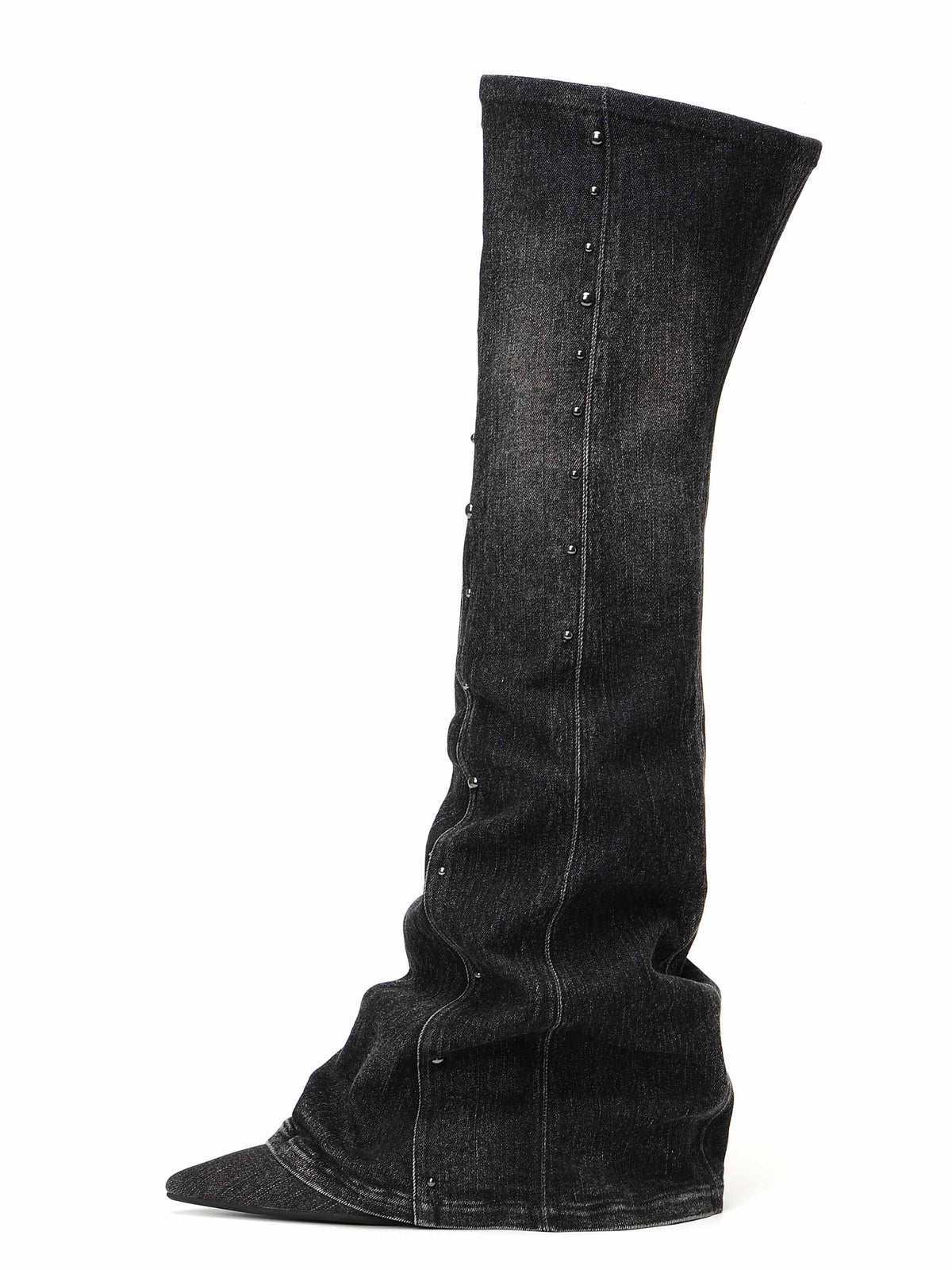 CALLIOPE Studded Gaiter OTK Boots Black Denim
