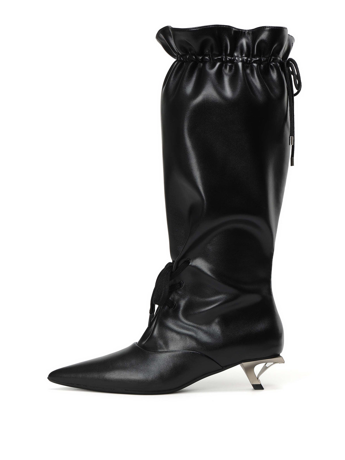 IANTHE Drawstring Knee-High Boots Black