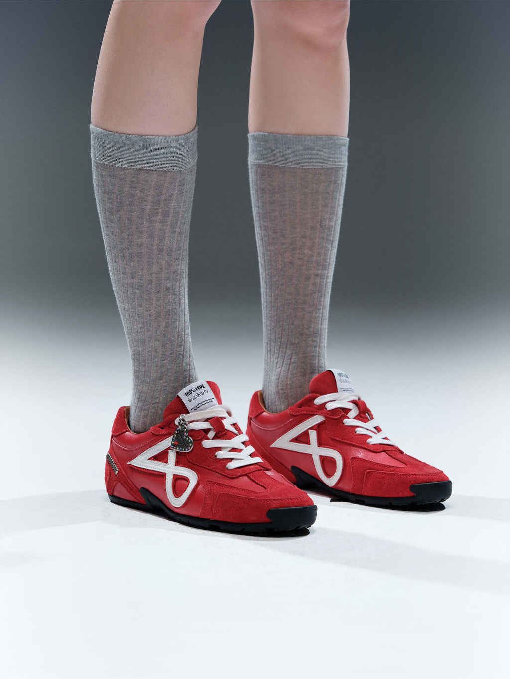 LETO Slim Trainers Scarlet Red