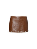 Studded Faux Leather Mini Skirt
