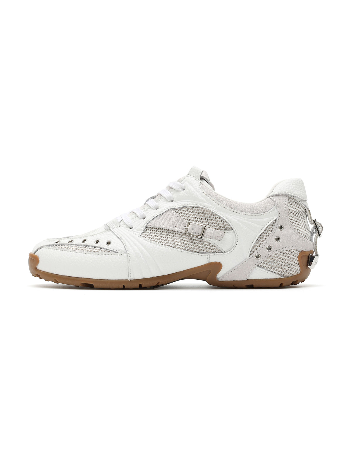 NERINE Hardware Retro Trainers Ivory White