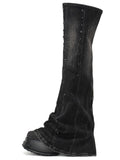 CALLIOPE Studded Platform Gaiter OTK Boots Black Denim
