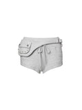 Detachable Belt Bag Knit Shorts Heather Gray