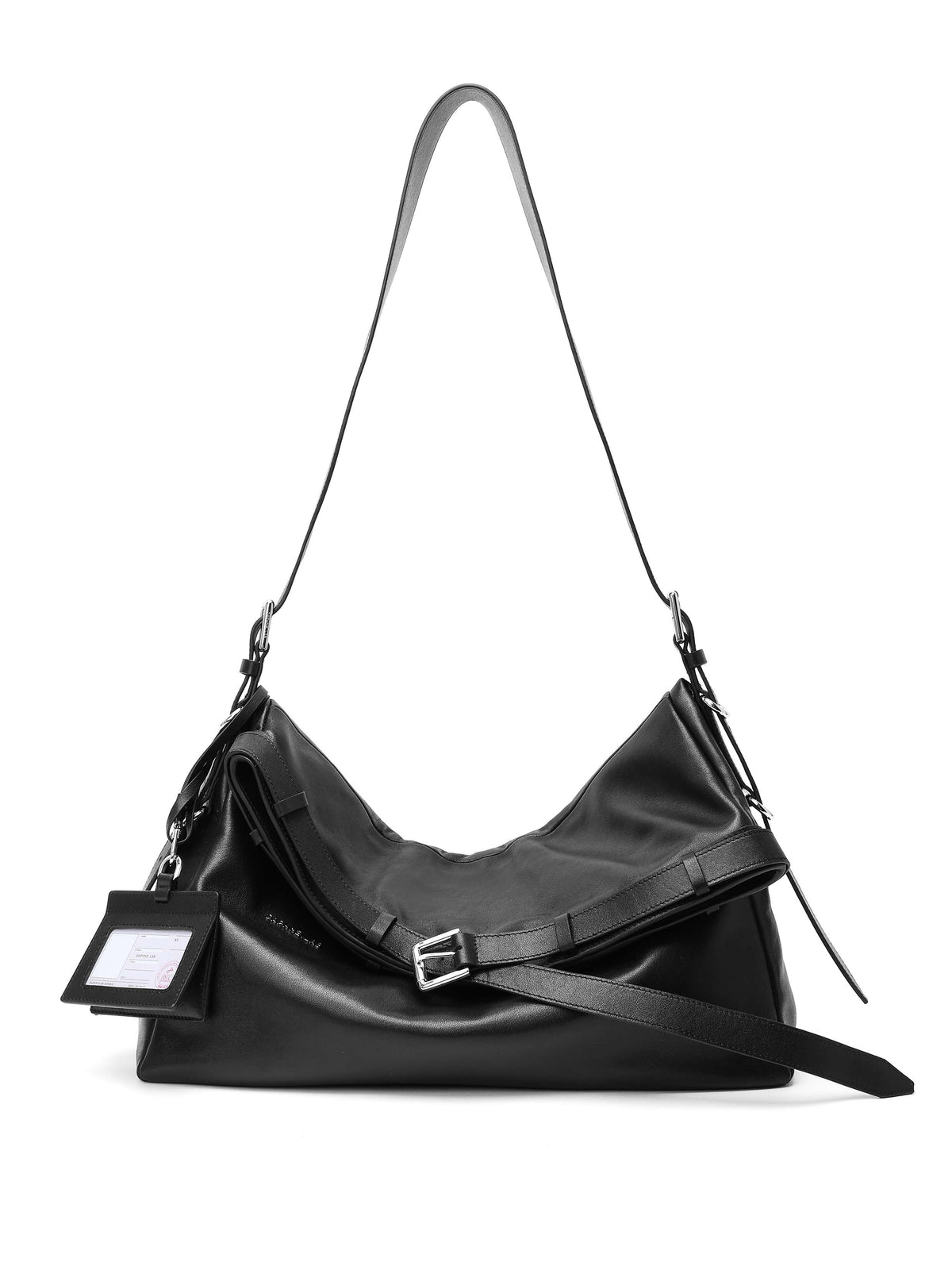 LETHE Oversized Hobo Bag mit Schnallen, Schwarz