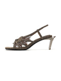 PHILOTES Lace Heart Opener Heel Sandals Mahogany Brown