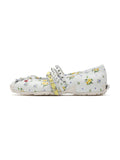 ANTHEA Multi-Strap Mary Jane Flats Floral White