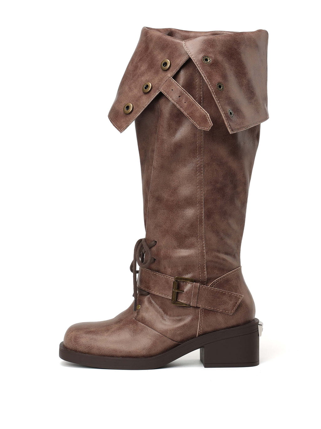 EIDOTHEA Convertible Knee-High Boots Cocoa Brown