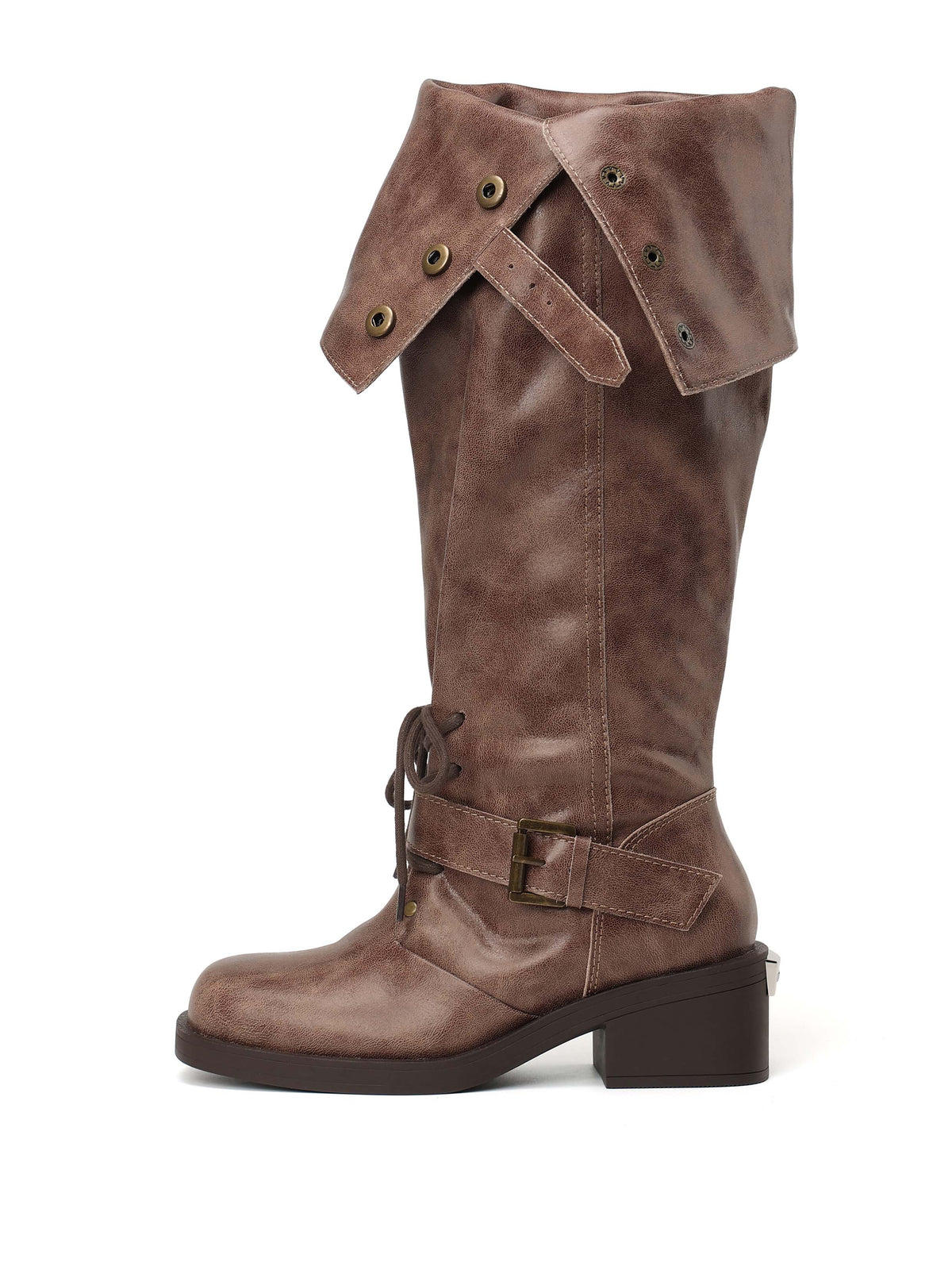 EIDOTHEA Convertible Knee-High Boots Cocoa Brown