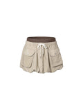 Detachable Cargo Bubble Skort Beige