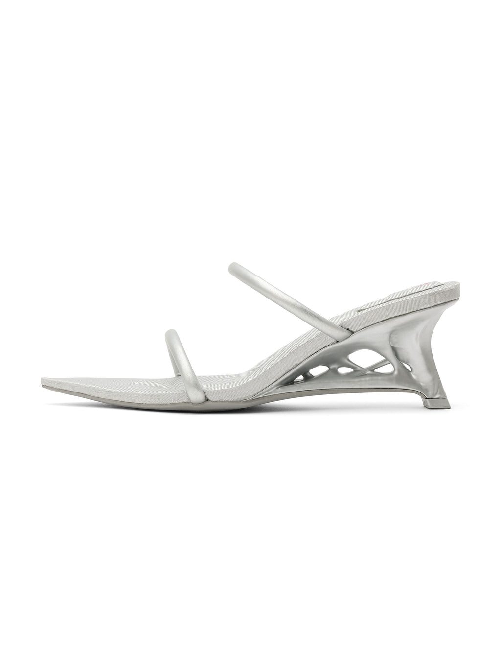 HEMERA 3D-Printed Heel Strappy Sandals Silver