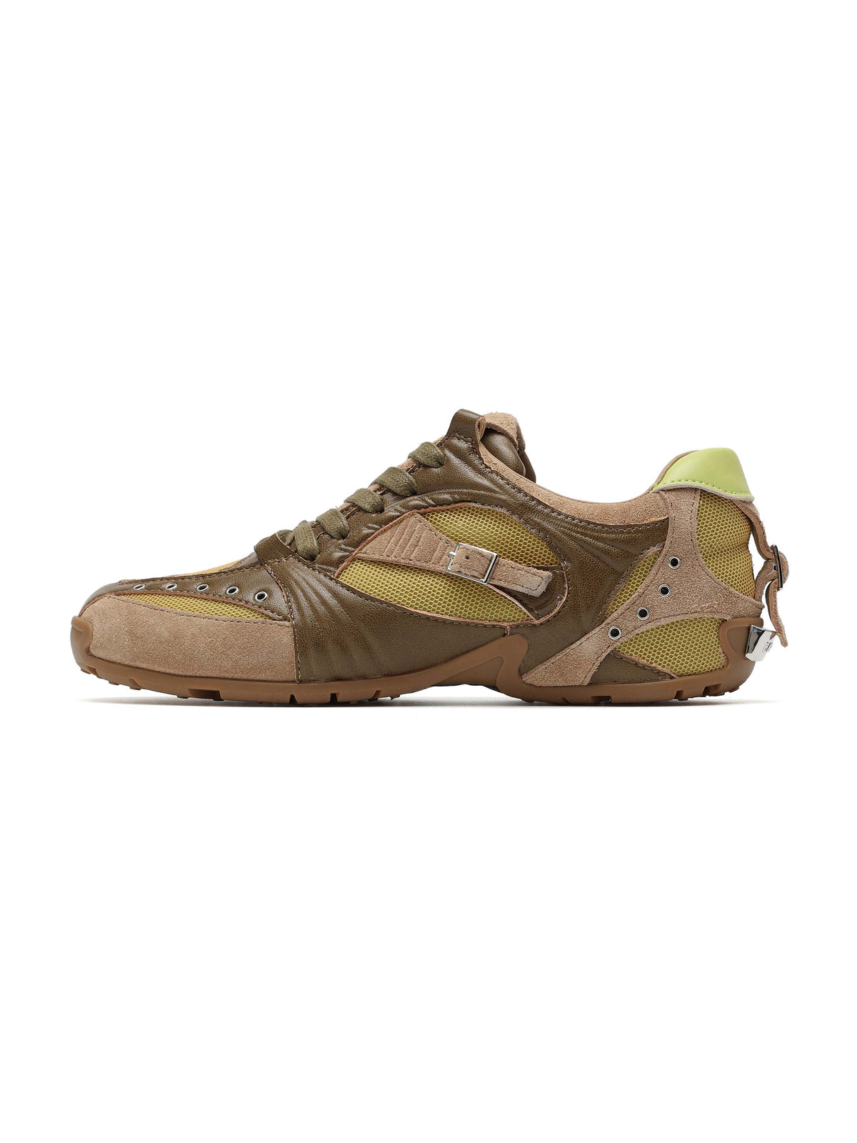 NERINE Hardware Retro-Sneaker Olivgrün