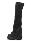 Daphne.Lab x DIDU | MOIRA Platform OTK Boots Black Denim