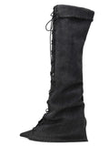 PHAEDRA Lace-Up Gaiter OTK Boots Black Denim