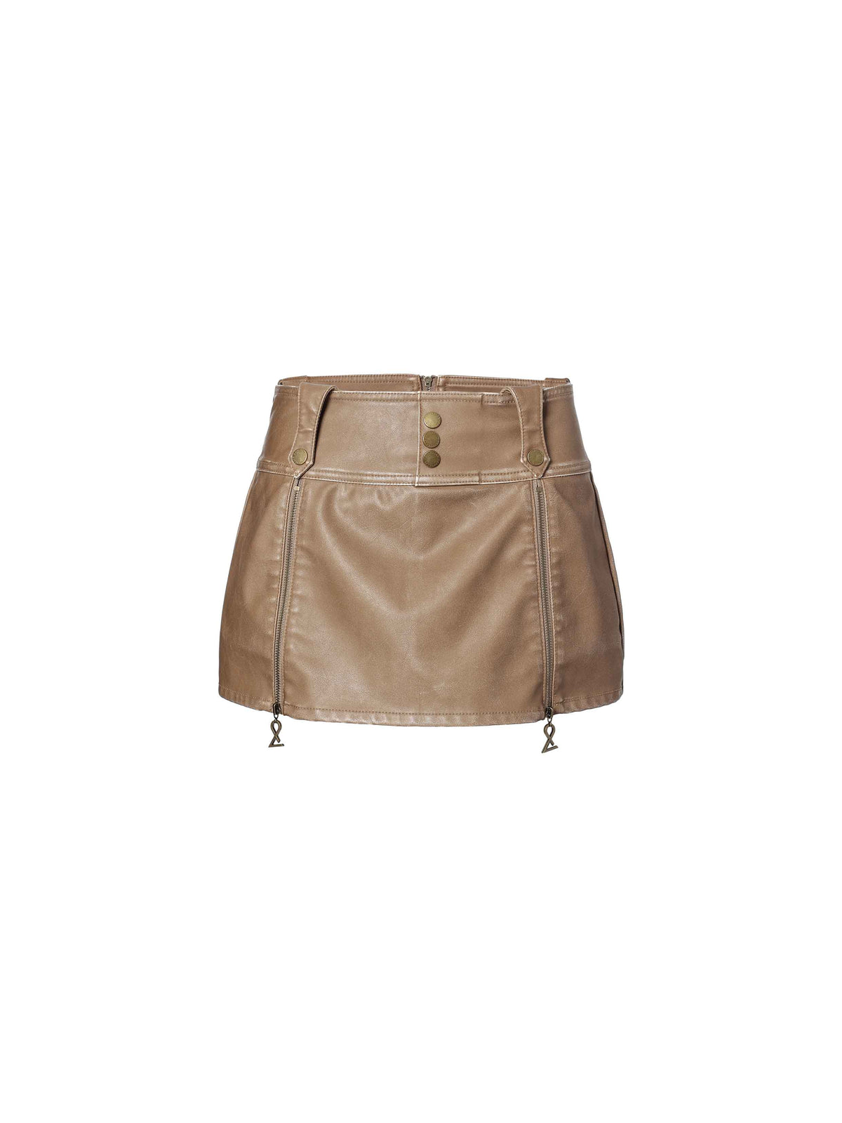 Wide-Waist Zip Skort