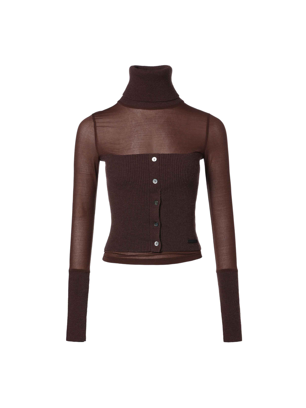 Layered Turtleneck Knit Corset Top