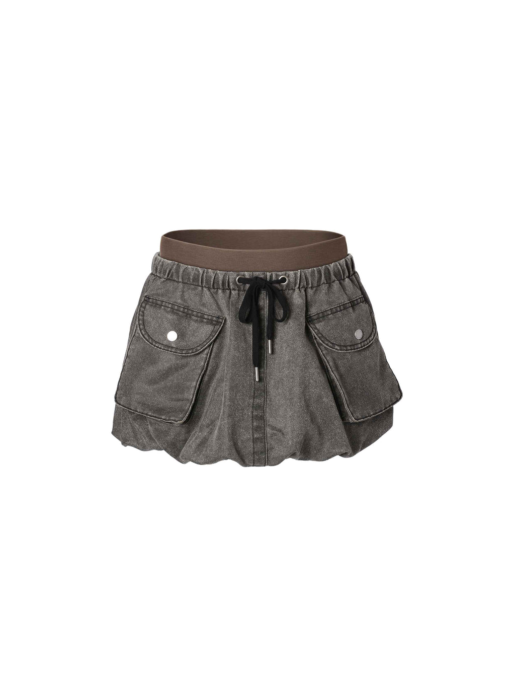Detachable Cargo Bubble Skort Washed Gray