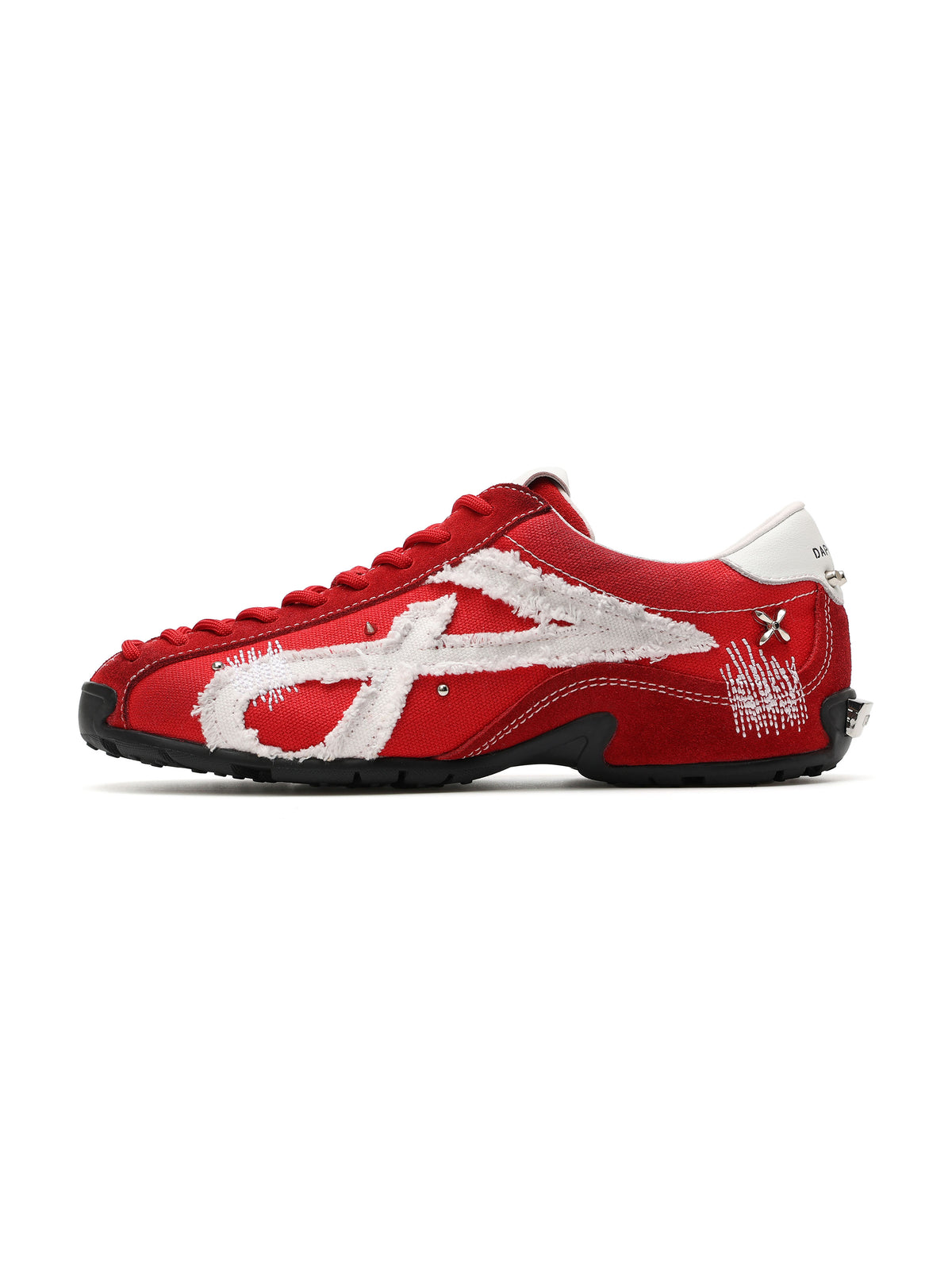 LETO Embellished Trainers Scarlet Red