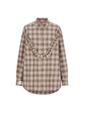 Ruffle Trim Plaid Shirt