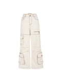 Wide-Leg Cargo Pants Off-White