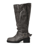ACHLYS Buckle High Ankle Boots Dark Gray
