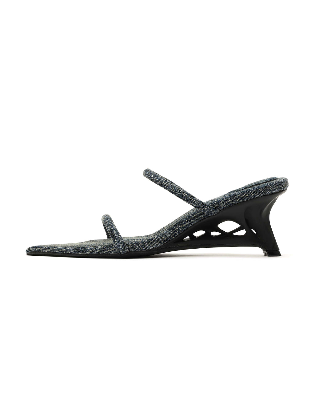 HEMERA 3D-Printed Heel Strappy Sandals Blue Denim