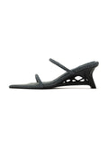 HEMERA 3D-Printed Heel Strappy Sandals Blue Denim