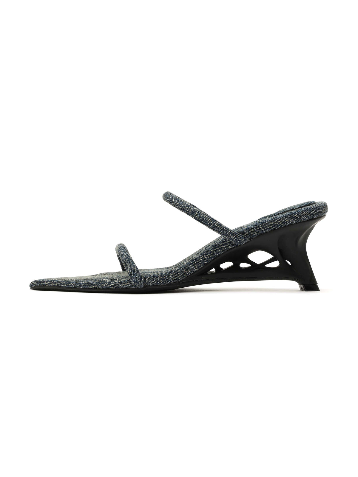 HEMERA 3D-Printed Heel Strappy Sandals Blue Denim