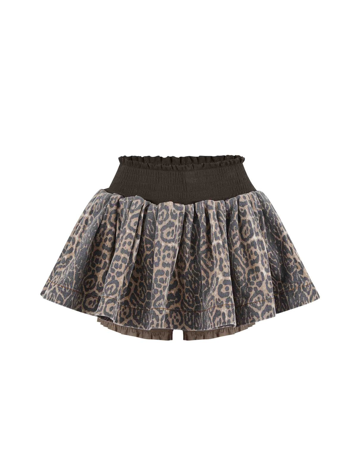 Leopard Gathered Mini Skirt