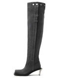 ERINYS Opener Heel OTK Boots Black Denim