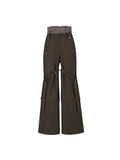Convertible Plaid Waist Cargo Pants