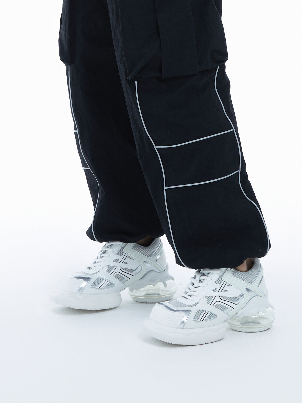 HEBE Tech Chunky Sneakers Perlweiß
