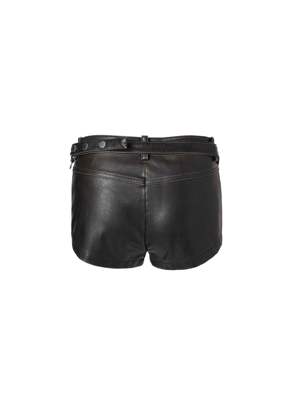 Detachable Belt Bag Distressed Shorts Black