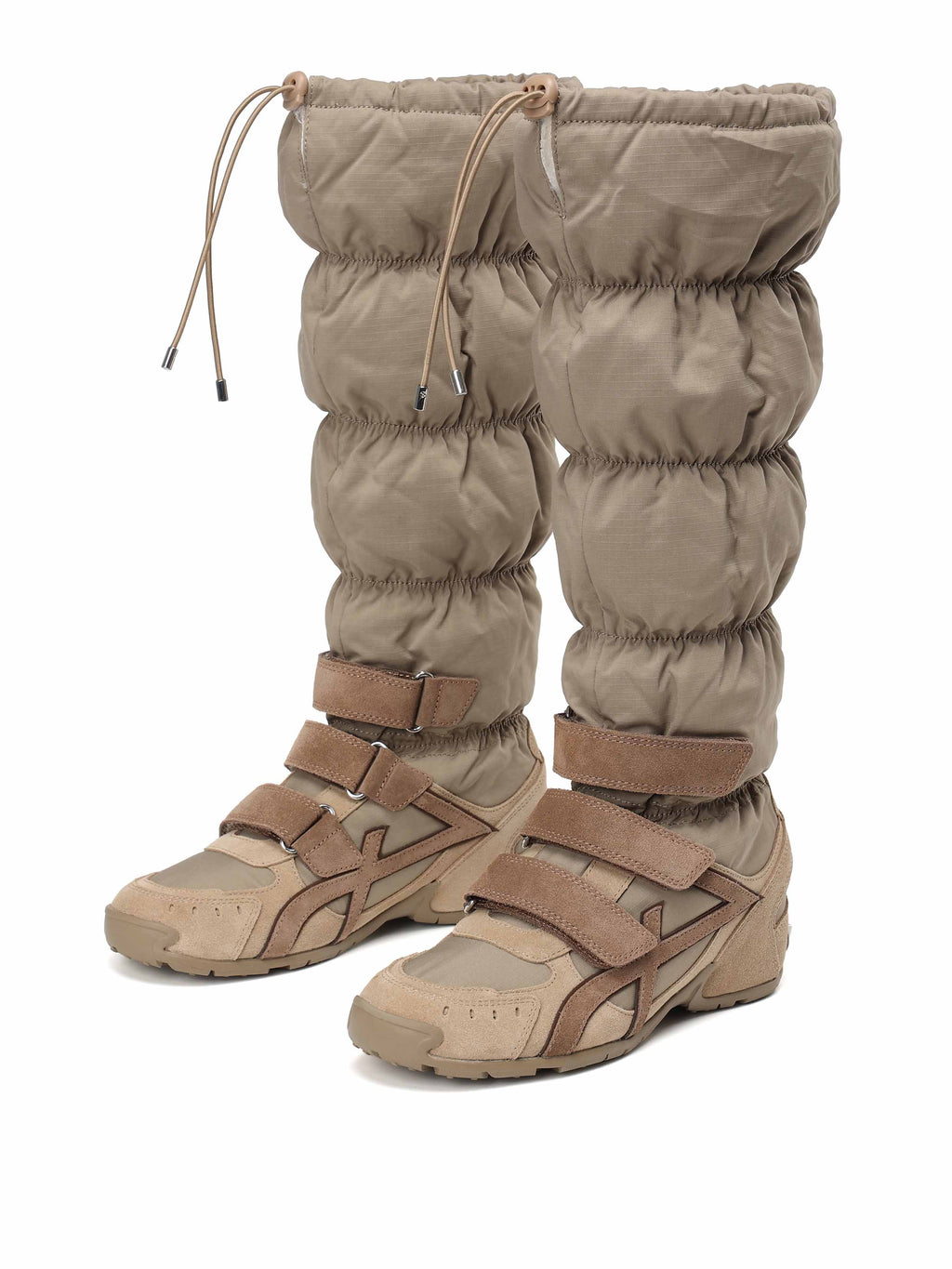 HARMONIA Padded Gaiter Knee-High Sneakers Khaki Brown