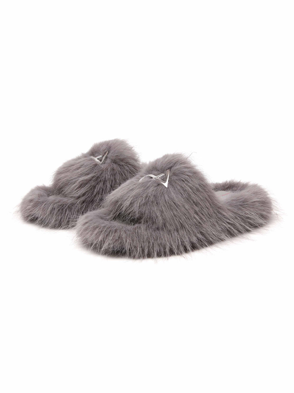 NEPHELE Fur Slippers Mist Gray