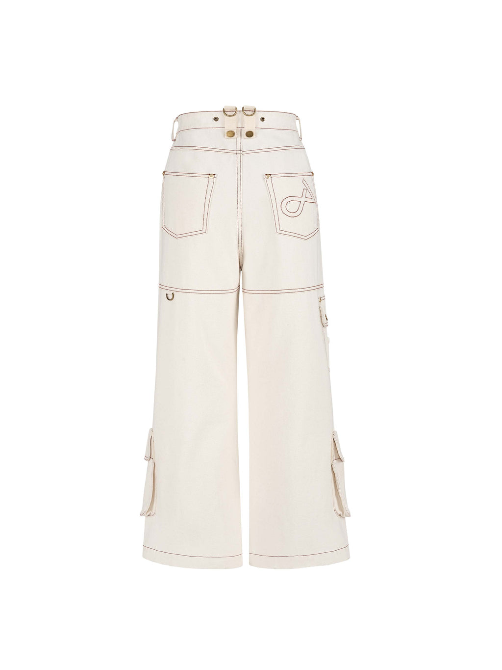 Wide-Leg Cargo Pants Off-White