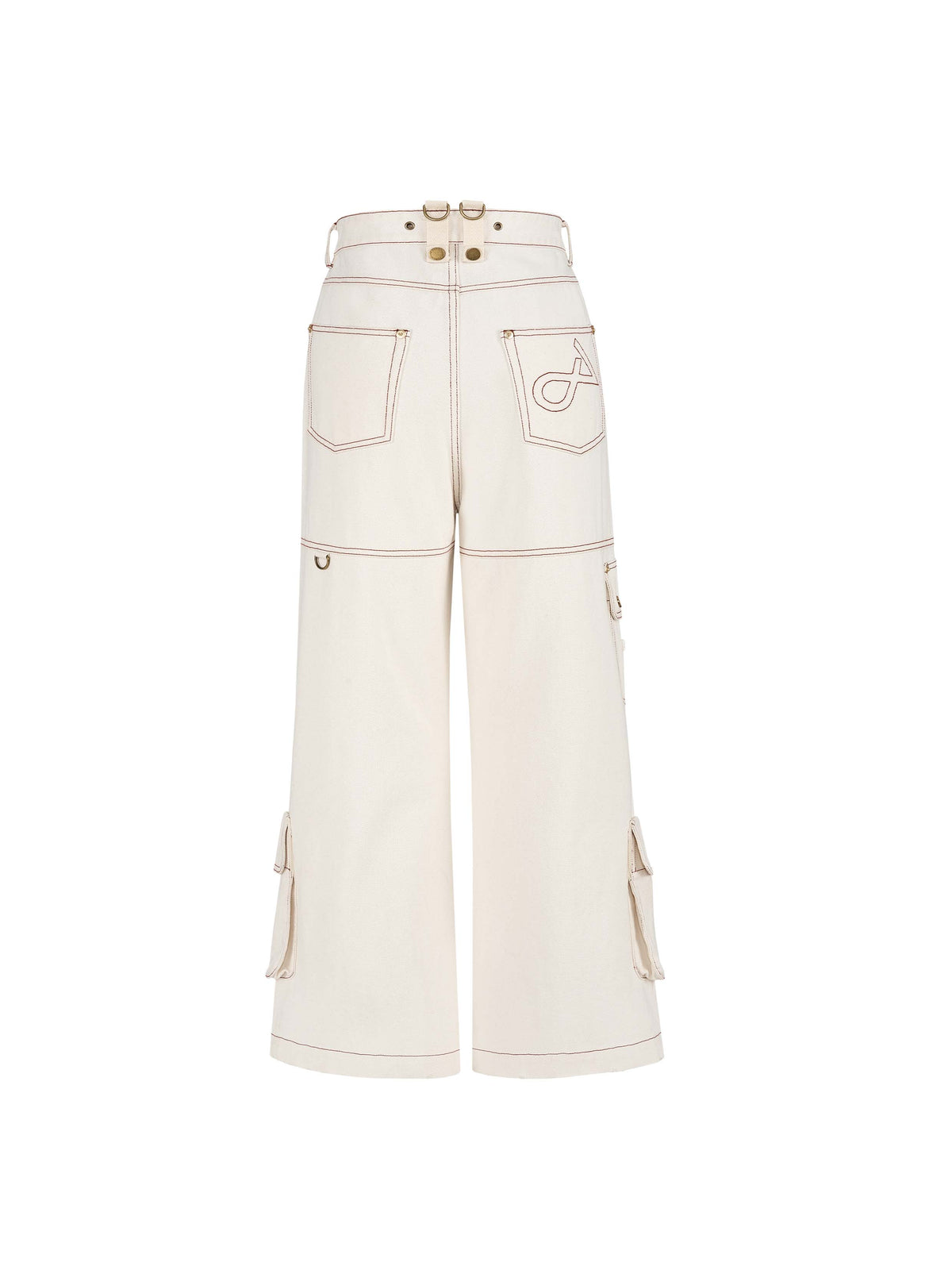 Wide-Leg Cargo Pants Off-White
