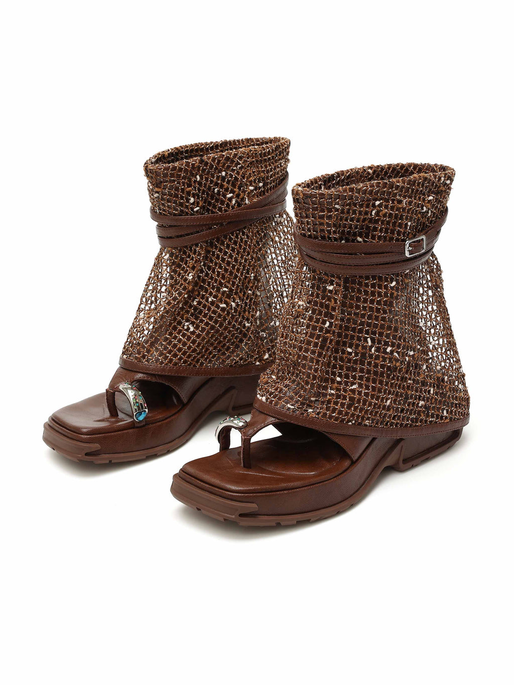 OENONE Zehenring-Stiefeletten Schokoladenbraun