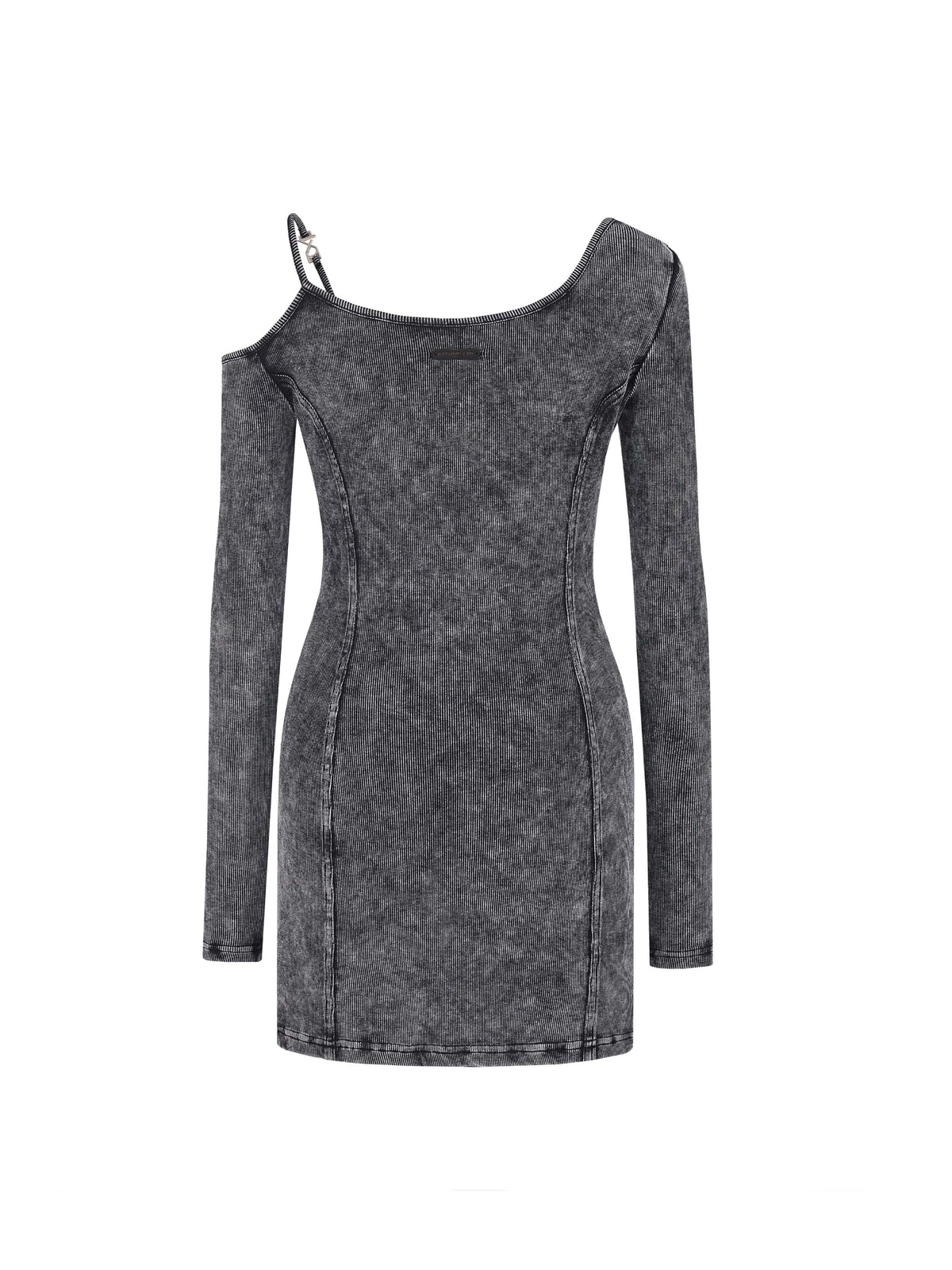 Asymmetric Mini Dress Washed Gray
