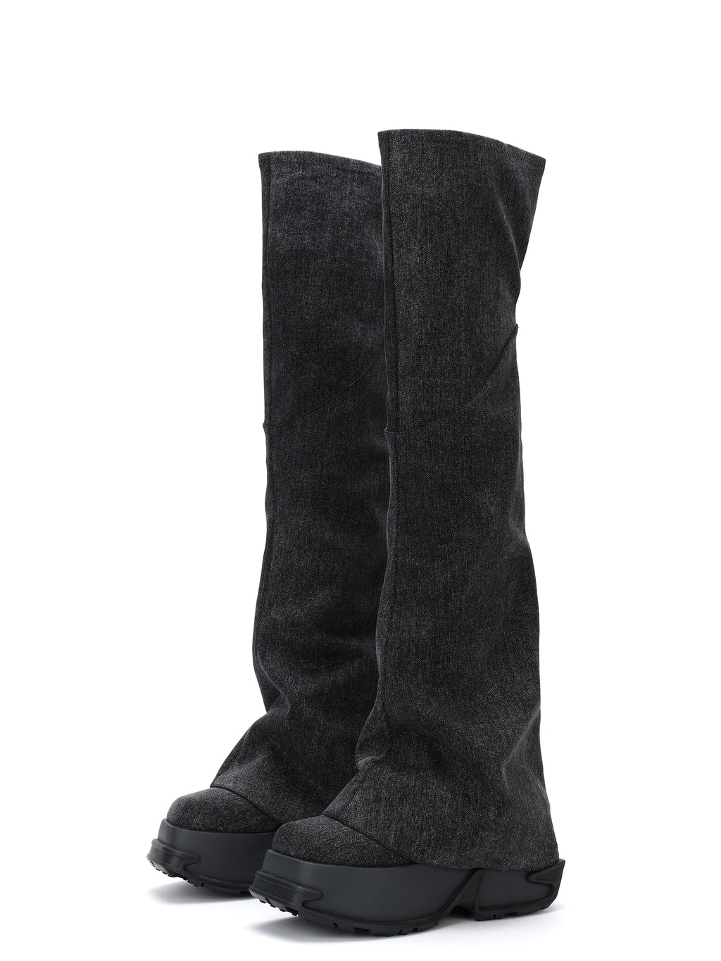 Daphne.Lab x DIDU | MOIRA Platform OTK Boots Black Denim