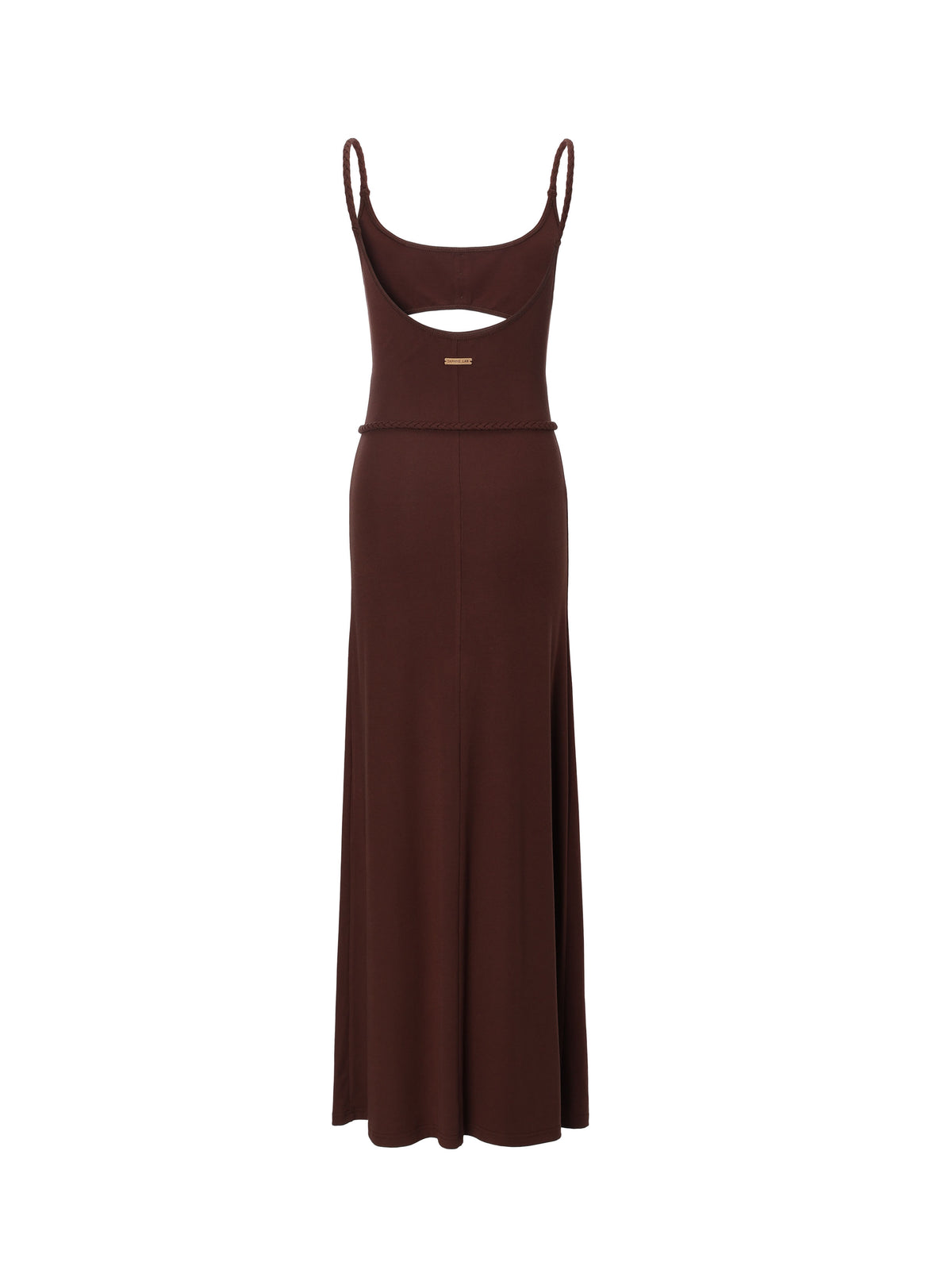 Cutout Belted Maxi Dress Mahogany Brown
