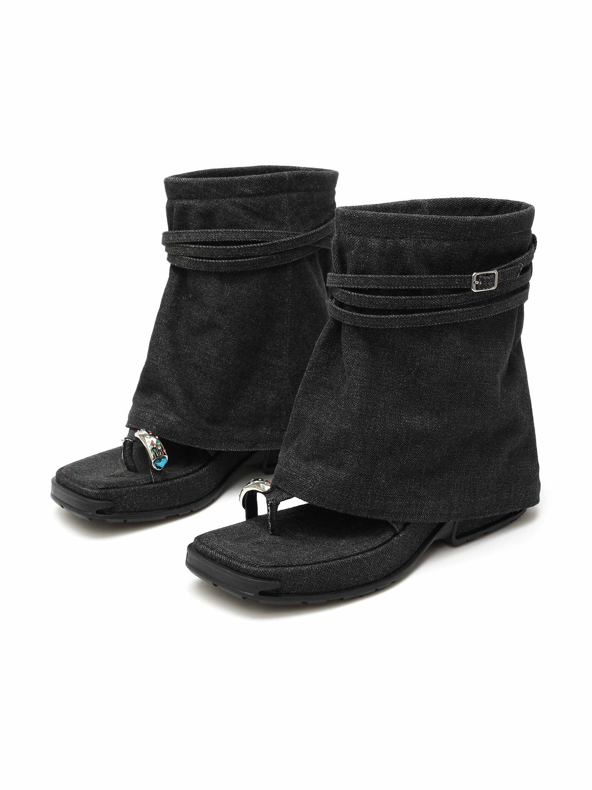 OENONE Zehenring-Stiefeletten Schwarz