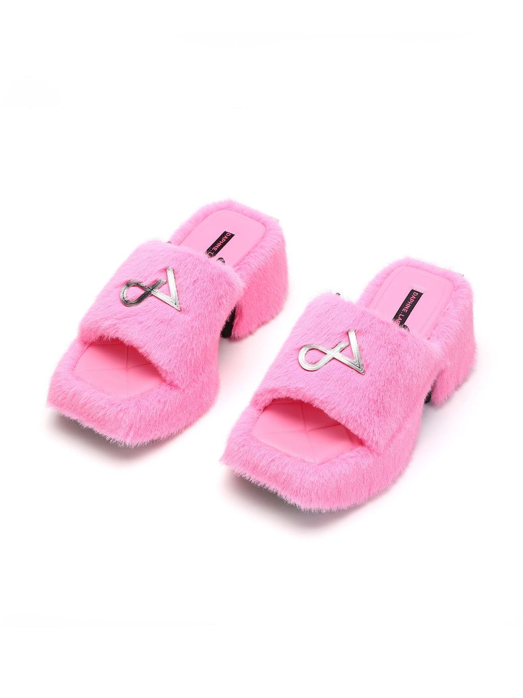 EIONE Fell-Plateau-Pantoletten Bubblegum Pink