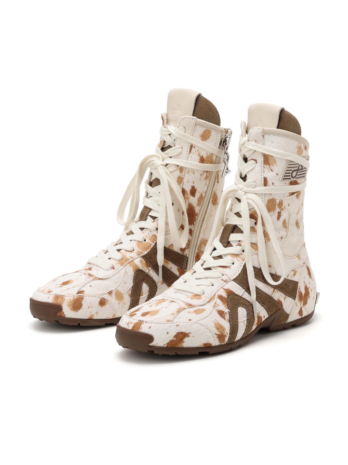BIA Pony Hair Boxing Boots Beige