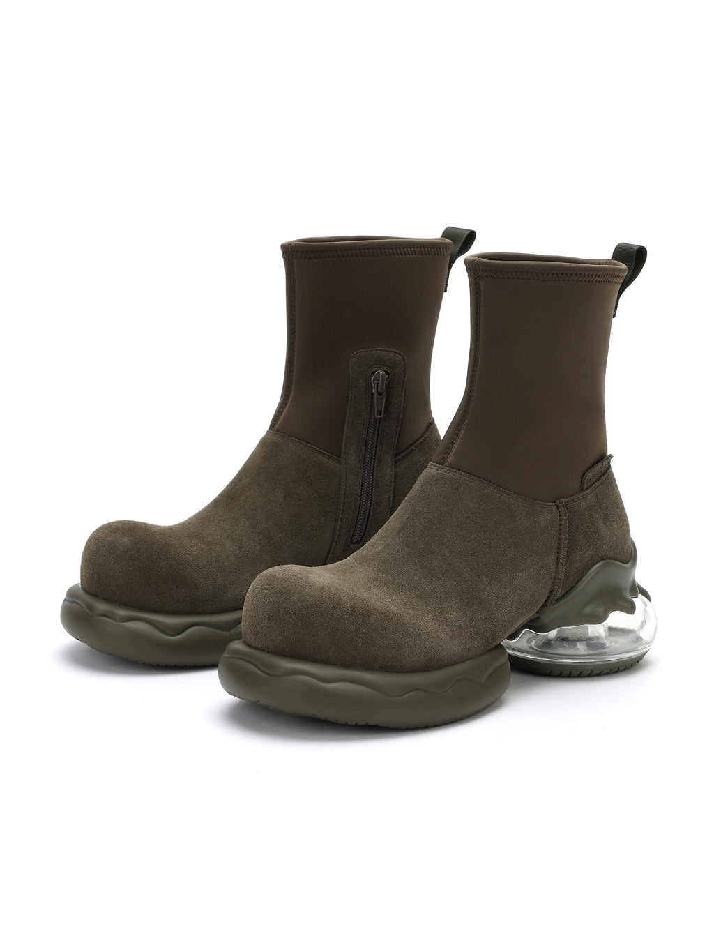LYSSA Platform Ankle Boots Olive Green