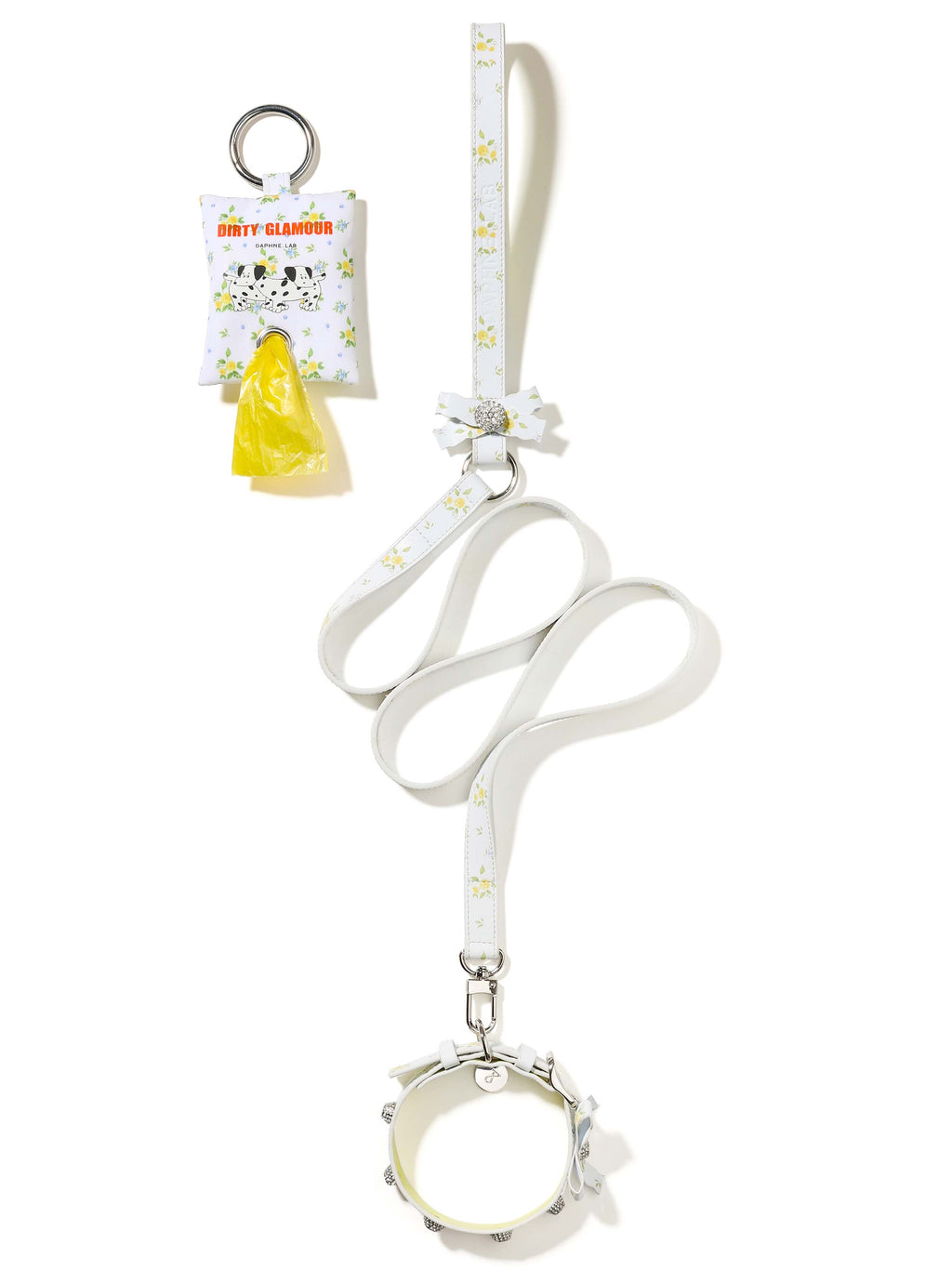 Dirty Glamour Floral Bow Pet Leash Set
